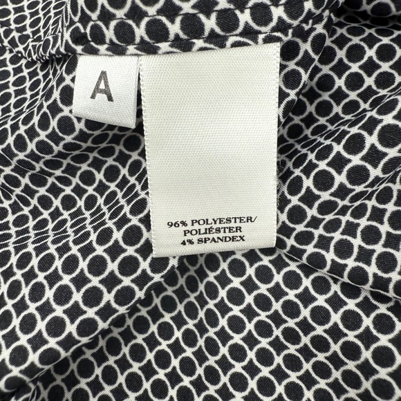 Ann Taylor Top Women XL Black White Rayon Office ShortSleeve Pleated Lightweight - Picture 6 of 10